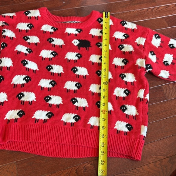 Cupcake clothing THE sheep sweater red/black/white size large - Picture 10 of 12